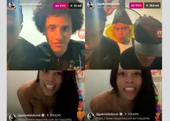 Gabriel do borel na live com morena pelada