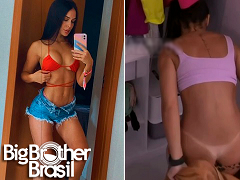 No BBB23, Larissa Santos foi flagrada exibindo seu bundão sem a parte de baixo do biquíni