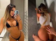 Mariana Falconiere fudendo gostoso em posição de quatro mostrando sua bunda enorme