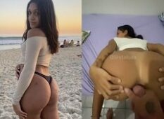 Lua, uma jovem bonita, fudendo gostoso de quatro e levando muito esperma no ânus