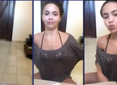 Novinha Stacygirl fazendo strip no Bigo Live e se divertindo consigo mesma