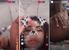 Garota novinha fez uma transmissão ao vivo no Instagram se exibindo sem roupa e exibindo suas bucetinha