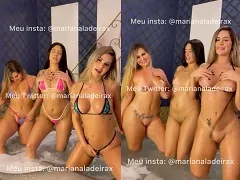 Mari Ladeira mostrando tudo com sua irmã e amiga numa banheira